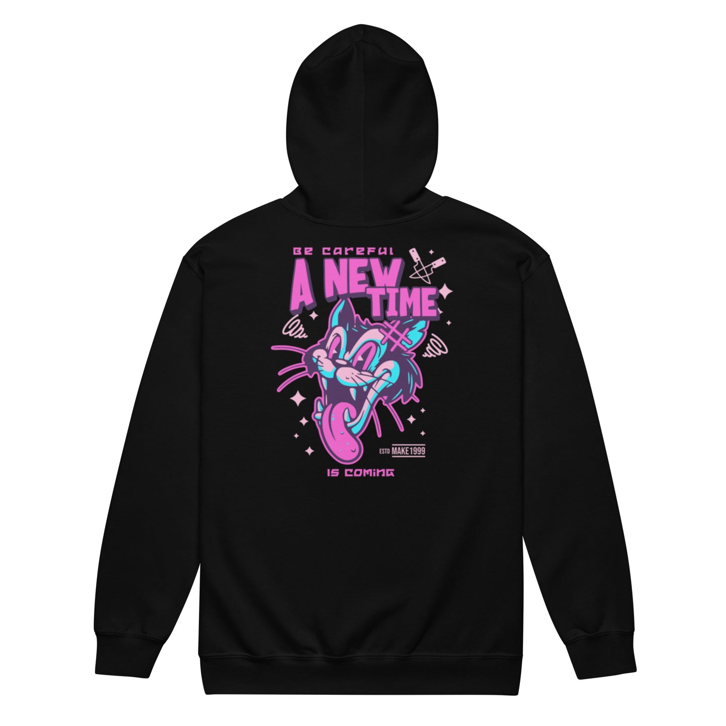Beware Cat Zip Hoodie