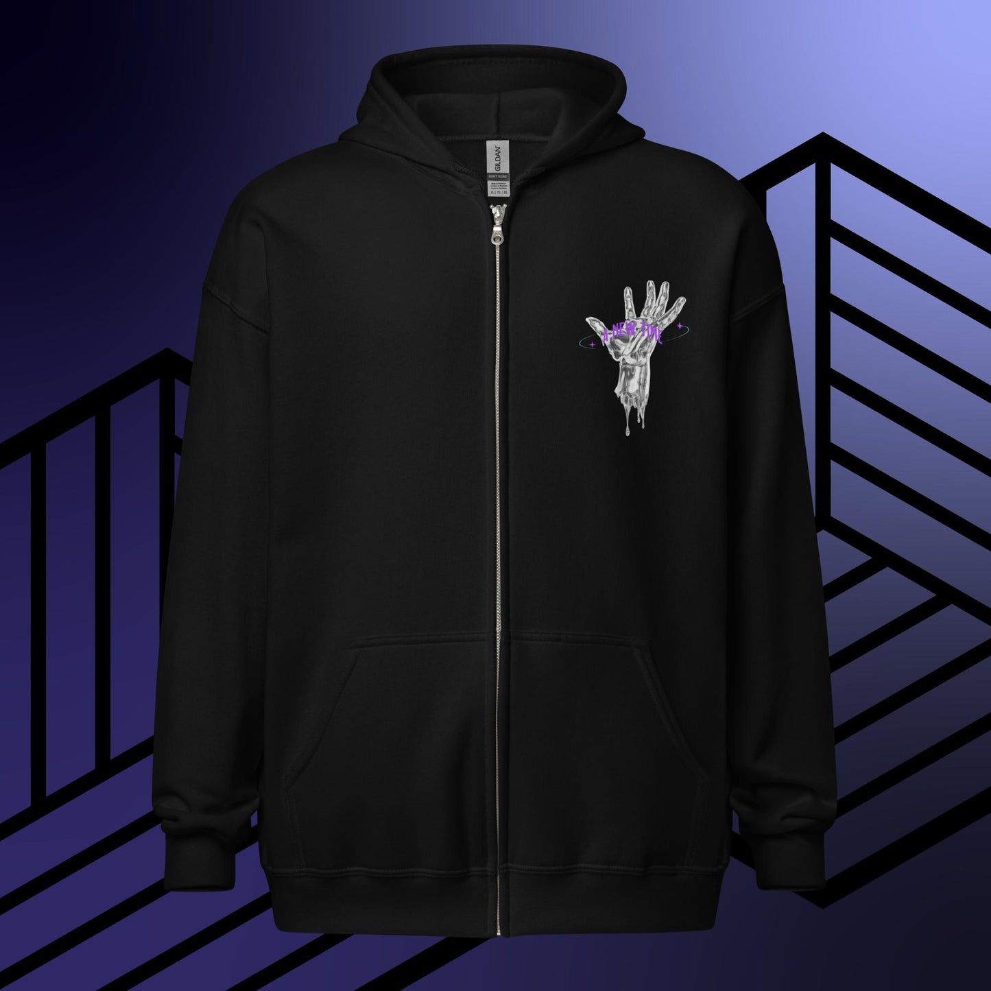 Silver Zip Up Hoodie