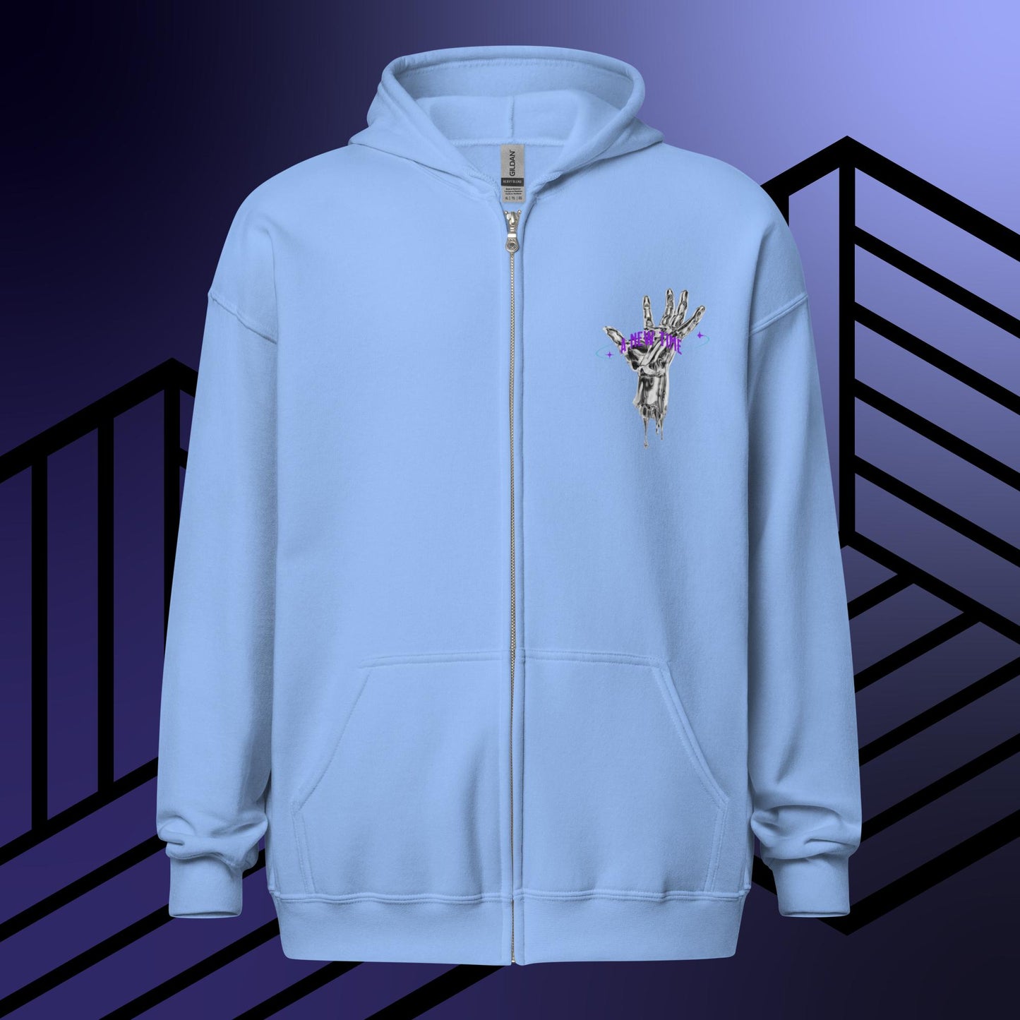 Silver Zip Up Hoodie