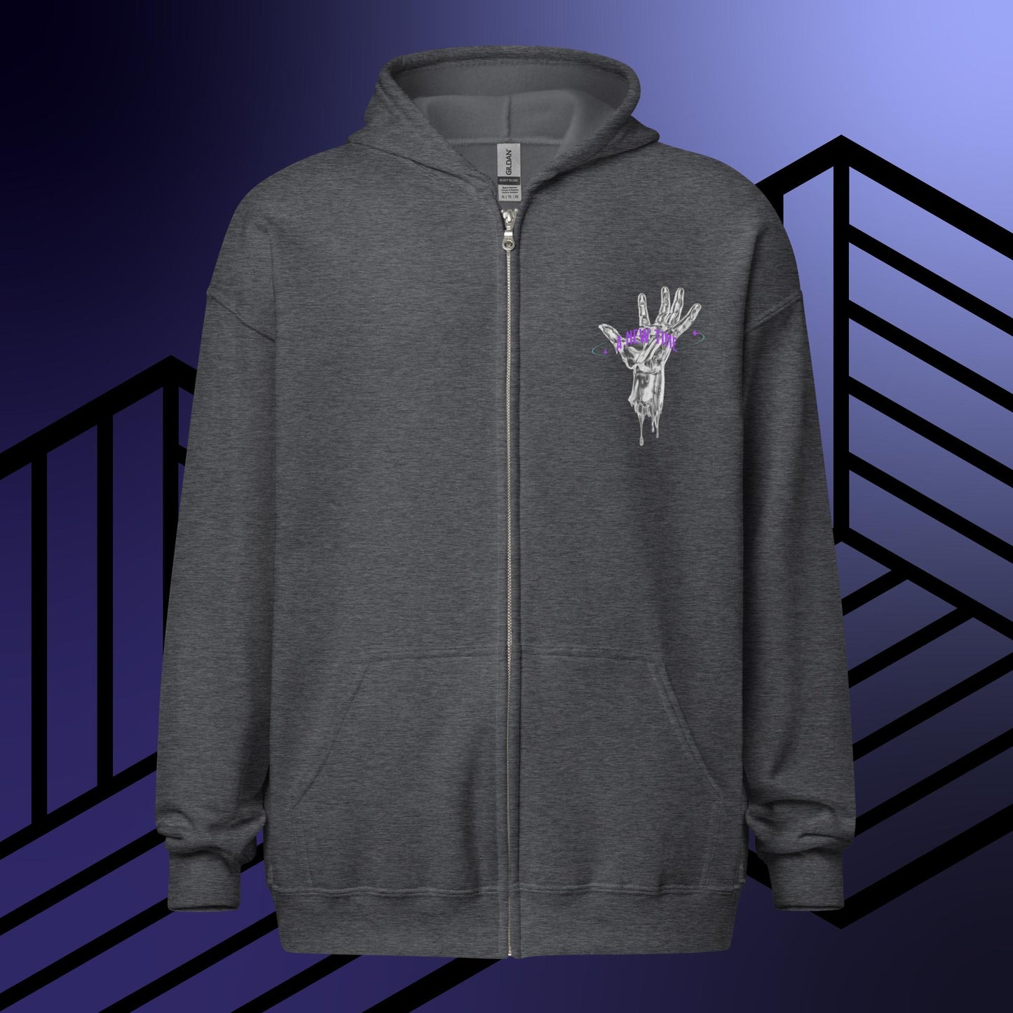 Silver Zip Up Hoodie