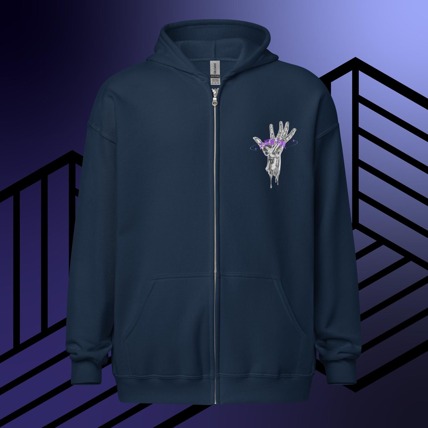 Silver Zip Up Hoodie