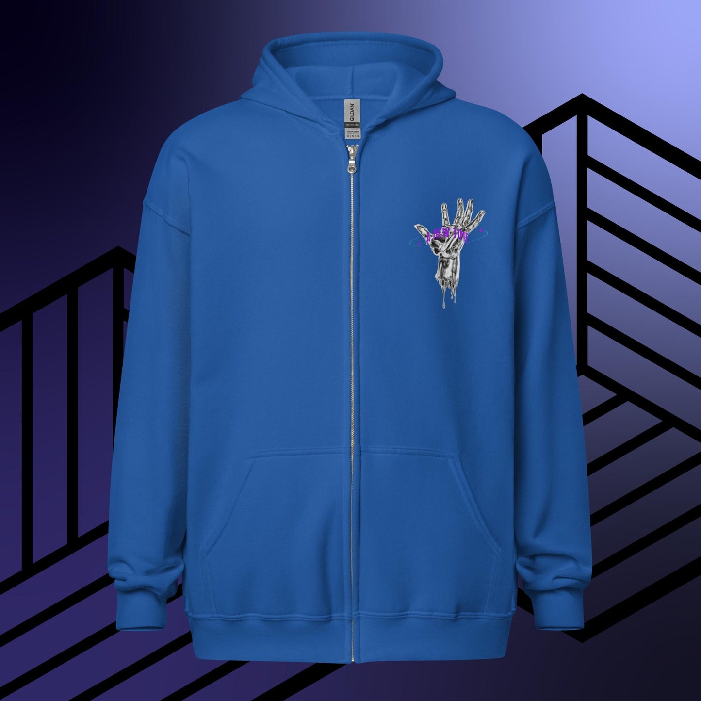 Silver Zip Up Hoodie