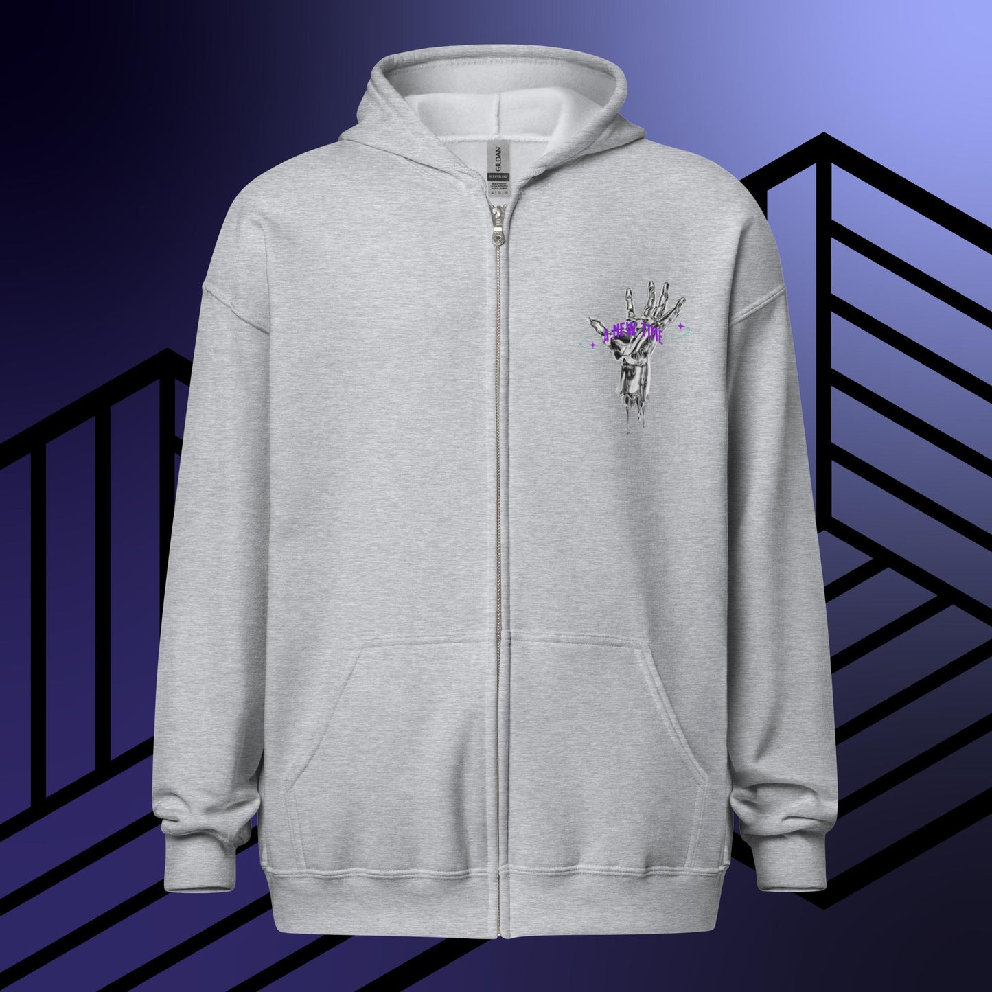 Silver Zip Up Hoodie